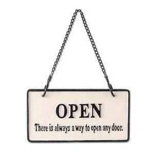 POSH LIVING アイアンプレート OPEN＆CLOSED 壁掛け アンティーク雑貨 63422 ブリキ看板 通販 通信販売 錻力看板 金属看板 鉄板看板 メタルサイン レトロ風 ビンテージ インテリア雑貨 壁掛けインテリア