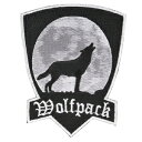 ミリタリーパッチ ウルフ アイロンシート付 ブラック ミリタリーワッペン アップリケ 狼 ウルフパック Wolfpack 遠吠え Howling スリーブバッジ