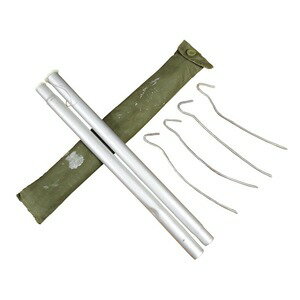 ポーランド軍放出品 テント用ペグ&ポール 収納袋付き 軽量モデル 2つ折りポール [ 難あり ] 軍幕 パッ..