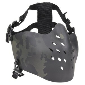 ハーフフェイスガード BRAVE WARRIOR ヘルメット装着アダプター付 [ マルチカムブラック ] ハーフフェ..