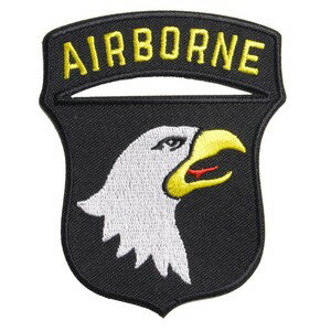 AIR BORNE ワッペン 第101空挺師団 REPSGEAR 熱圧着式 [ 右向き ] ミリタリーワッペン ミリタリーパッチ アップリケ エアボーン スクリーミングイーグルス スリーブバッジ