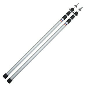 テントポール 2本セット 伸縮式 最大230cm アルミ合金 軽量 アウトドア 収納バッグ付き [ シルバー ] ..