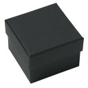 ギフトボックス 貼り箱 8×8×6cm アクセサリーケース ブラック / 1個 プレゼントボックス ジュエリーBOX 厚紙 スポンジ付き ラッピング パッケージ 無地 収納