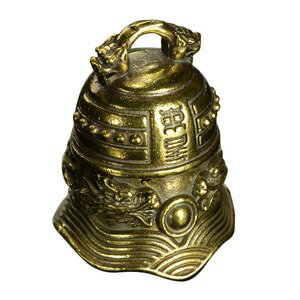 ペンダントトップ 中国風 龍モチーフ 鐘型 真鍮 アクセサリー ネックレス 雑貨 キーホルダー チャーム ..