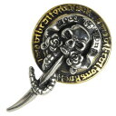 コンチョ スカル 真鍮 35mm×22mm ドクロ 骸骨 剣 花 蛇 黄銅 ハンドメイド 長財布 ロングウォレット 革製品 レザークラフト 材料 資材 パーツ ...