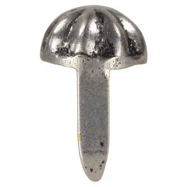 アンブレラ型 スタッズ 2爪ロング 6mm アンティークニッケル [ 1個 ] アンティーク風 革細工 スタッズベルト レザークラフト材料 メンズベルト自作 ハンドメイド リベット スネールヘッド 金属鋲 円すい トゲ 棘 ラウンド型 レザークラフト資材