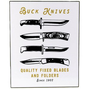 BUCK ブリキ看板 Quality Blades Tin Tacker アメリカン雑貨 BU95308 バックナイフ 壁面インテリア 工業 通販 通信販売 錻力看板 金属看板 鉄板看板 メタルサイン レトロ風 ビンテージ インテリア雑貨 壁掛けインテリア