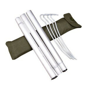 ポーランド軍放出品 テント用ペグ&ポール 収納袋付き 軽量モデル 軍幕 パップテント 設営 テントカトラ..