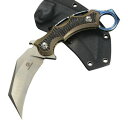 DEFCON アウトドアナイフ JUNGLE KNIFE カランビット シース付き ブロンズ デフコン シースナイフ フルタング カイデックスシース 刃物 キャンプナイフ 渓流ナイフ(4)