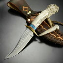 Ken Richardson Knives ボウイナイフ Medium Bowie Knife レザーシース付き KRK1408T ケン リチャードソン アウトドアナイフ クラシックナイフ ハンティングナイフ ホーンハンドル キャンプ 狩猟 ボーイナイフ ブーイナイフ 大型ナイフ 刃物