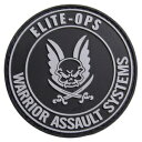 WARRIOR ASSAULT SYSTEMS パッチ ロゴマーク 丸型 ベルクロ ラバー製  ウォーリアーアサルトシステムズ ミリタリーワッペン ELITE-OPS ミリタリーパッチ アップリケ 記章 ゴム 企業モノワッペン ロゴワッペン ロゴパッチ スリーブバッジ