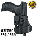 IMI Defense ホルスター Walther PPQ / P99用 Lv.2 ブラック IMIディフェンス IMI-Z1420 イスラエル製 OWB パドルホルスター 360° スイベル ヒップホルスター ワルサー VFC Maruzen マルゼン UMAREX ウマレックス CQCホルスター CQBホルスター 近接格闘 拳銃嚢