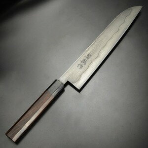 興梠房興日本刀鍛錬場 カスタムナイフ 三徳包丁 玉鋼製 折り返し鍛錬7回 紫檀 興梠房興日本刀鍛錬場三..