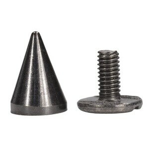 コーンスパイク スタッズ ガンメタ H10mm×φ7mm ブラス レザークラフト ハンドクラフト 革紐細工