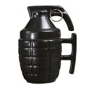MK2 手榴弾型 マグカップ ふた付 ブラック ハンドグレネード マーク2 パイナップル コップ コーヒーマグ スタッキングマグ 陶器 セラミック コーヒーカップ スープマグ スープカップ