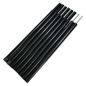 テントポール 組み立て式 2本分セット 最長120cm テント/タープ用 [ 8本 / ブラック ] タープポール 支柱 キャンプ用品 アウトドア用品 テント設営 タープ設営