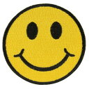 ミリタリーパッチ スマイルマーク 丸型 アイロンシート付 ミリタリーワッペン アップリケ SMILE Smiley スリーブバッジ