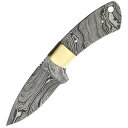 Knifemaking ナイフブレード 真鍮製ガード付き ダマスカス鋼 ドロップポイントブレード BL143D ナイフメイキング ナイフパーツ ナイフ部品 ナイフ用品(4)