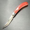 ROUGH RYDER 折りたたみナイフ Bow Trapper 赤 RR2257 ラフライダー スリップジョイント 折り畳みナイフ トラッパーナイフレッドマイカルタハンドル クラシックデザインナイフ アップスウェプトボウトラッパー