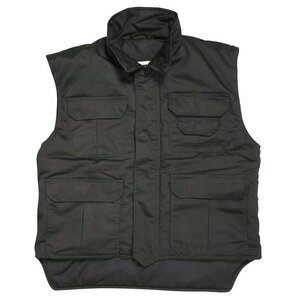 セキュリティベスト 中綿 ボディウォーマー ブラック  ポリス 保安部隊 ノースリーブ ジャケット Trucker Vest ミリタリー Army アーミー アウトドア 軍用ジャケット タクティカルジャケット ミリタリージャケット 中綿ベスト