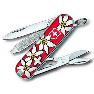 VICTORINOX アーミーナイフ クラシックSD エーデルワイス [ レッド ] | Victorinox ツールナイフ マルチツール 十徳ナイフ キャンピングナイフ 万能ナイフ 軍用ナイフ 万能ツール 十得ナイフ サバイバルツール 緊急用ナイフ 携帯用マルチツール 多機能ツール 多機能ナイフ