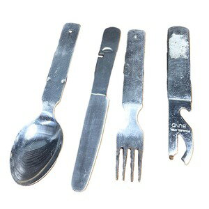 ドイツ軍放出品 カトラリー 4本セット ステンレス製 フラット型 [ 難あり ] ドイツ連邦軍 Cutlery 軍払..