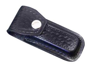 ナイフポーチ 革製 SH201 バスケットウェイブ ブラック レザーポーチ | ナイフシース ナイフケース ナ..