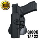 IMI Defense ホルスター Glock 17/22、18C フルサイズ用 Lv.2 [ 左用 / ブラック ] IMIディフェンス IMI-Z1010 イスラエル製 グロック用 OWB パドルホルスター 360° スイベル ヒップホルスター 東京マルイ VFC UMAREX ウマレックス CQCホルスター CQBホルスター 近接格闘