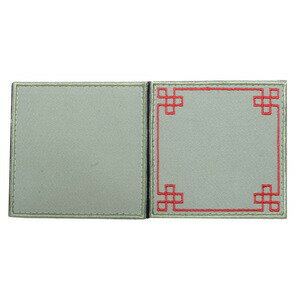 IXA EMB ミリタリーパッチ 色紙 セージグリーン無地&中華枠付き ベルクロ 2枚入り IE-CCC50 イクサエン..