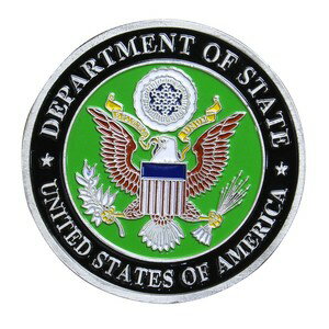 チャレンジコイン 米国務省 紋章 スカル 記念メダル Challenge Coin 記念コイン アメリカ USDOS Department of State ドクロ 骸骨 陸軍 亜鉛合金 彫刻 円形 透明ケース付き ミリタリーメダル ミリタリーコイン