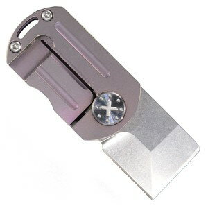 ドッグタグ型 折りたたみナイフ ライナーロック式 [ パープル ] ミニナイフ 折り畳みナイフ フォルダー フォールディングナイフ ホールディングナイフ 折り畳み式ナイフ 折りたたみ式ナイフ 認識票 ドックタグ 識別票 Dog Tag 刃物