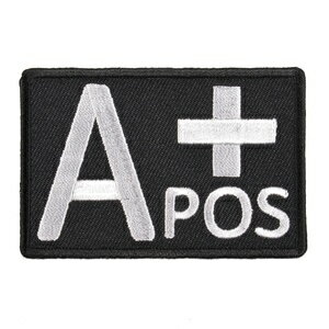ミリタリーパッチ 血液型 Rh アイロンシート付 [ A+ ] ミリタリーワッペン アップリケ 記章 徽章 襟章 肩章 胸章 階級章 スリーブバッジ ワッペン パッチ 刺繍 エンブレム