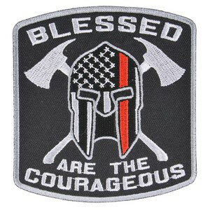 ミリタリーパッチ 消防士 BLESSED アイロンシート付 ミリタリーワッペン アップリケ ARE THE COURAGEOUS FIREFIGHTER 記章 徽章 襟章 肩章 胸章 階級章 救急 EMSワッペン EMTワッペン EMSパッチ EMTパッチ スリーブバッジ EMS ファイアーファイター 消防 消防用 消防隊