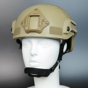タクティカルヘルメット MICH2001タイプ レールマウント付 梨地 タン コンバットヘルメット ミリタリーグッズ ミリタリー用品 サバゲー装備 ミリタリーヘルメット 戦闘用ヘルメット PASGT ACH LWH ECH FAST