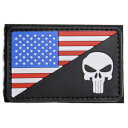 CONDOR パッチ 星条旗 パニッシャーロゴ PVC ベルクロ コンドル アメリカ国旗 Punisher 耐候性 耐水性 ミリタリーワッペン ミリタリーパッチ アップリケ 記章 徽章 襟章 肩章 胸章 階級章 ポリ塩化ビニル 国旗ワッペン 国旗パッチ スリーブバッジ ナショナルフラッグ