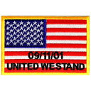 ワッペン 星条旗 WE STAND 四角 熱圧着式 9.11 アメリカ国旗 フラッグパッチ | ミリタリーミリタリーパッチ アップリケ 記章 徽章 襟章 肩章 胸章 階級章 国旗ワッペン ミリタリーワッペン 国旗パッチ スリーブバッジ ナショナルフラッグ National flag