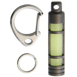 TEC ACCESSORIES 蓄光キーホルダー TEC-3 エンブライトグロー 3-SB-EG [ ステンレス / タイプ2 ] Accessories 蓄光 ブラックダイヤモンドカーボン仕上げ 金属製キーホルダー キーリング キーチェーン メタルキーホルダー メタルキーリング メタルキーチェーン