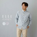 ストライプシャツ メンズ 春夏 ELLE PLANETE ブランド エルプラネット レギュラーカラー ビジネス シャツ カジュアル シャツ ワンポイント ポケット 刺繍 レギュラーフィット 綿 100 コットン ブルー/ネイビー M/L/LL あす楽