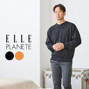 ニット メンズ セーター ブランド 長袖 ソフトタッチ ダブルジャガード ヘンリーネック ポリエステル ハイゲージ ELLEPLANETE エルプラネット オレンジ ブラック 黒 M/L/LL カジュアル 30代 40…