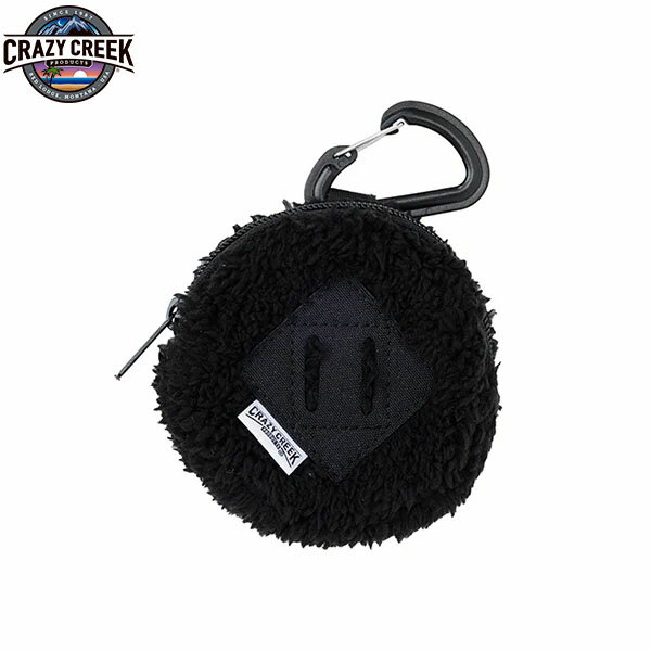 クレイジークリーク CRAZYCREEK ワレット CC FLEECE ラウンドワレット ブラック 小物入れ カラビナ コンパクト CRC12590070001000