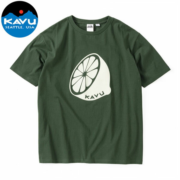 樂天商城 - カブー KAVU メンズ 半袖Tシャツ レモンTee グリーン コットン製 アウトドア 国内正規品 KAV19821826038