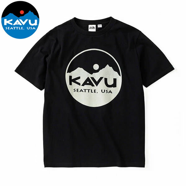 Rakuten - カブー KAVU メンズ 半袖Tシャツ サークルロゴTee ブラック コットン製 アウトドア 国内正規品 KAV19821827001