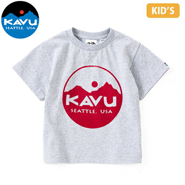 乐天商城 - カブー KAVU 半袖Tシャツ キッズ サークルロゴTee ヘザーグレー コットン製 アウトドア 国内正規品 KAV19821872033