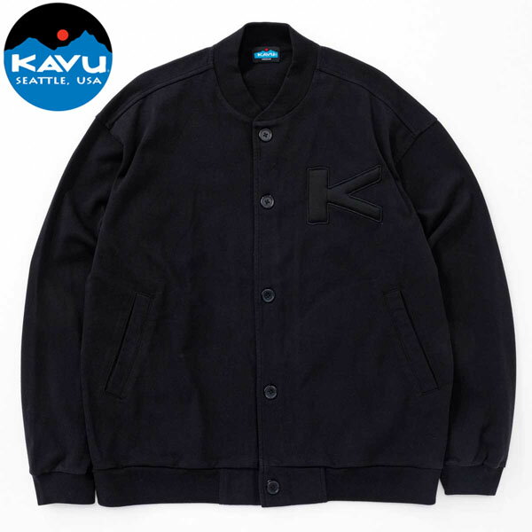 Rakuten - カブー KAVU レディース アワードジャケット ヘビーウエイトパッチジャケット ブラック コットン100% 度詰め天竺 KAV19822318001