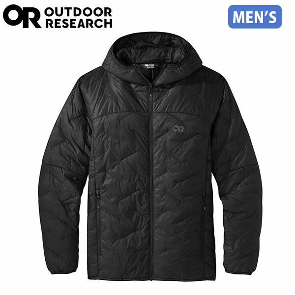 乐天商城 - アウトドアリサーチ OUTDOOR RESEARCH メンズ アウター ジャケット スーパーストランドLTフーディ ブラック 防寒 軽量 OR19844575001