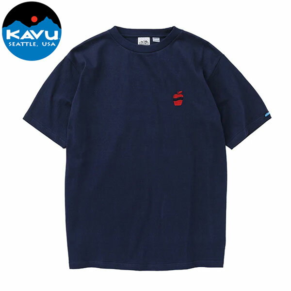 Rakuten - カブー KAVU メンズ 半袖Tシャツ ワンポイント アップル Tee ネイビー コットン製 綿 KAV19822425052