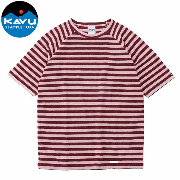 Rakuten - カブー KAVU メンズ 半袖Tシャツ ボーダー アルカイTee レッド/ピンク パイル生地 KAV19822430024
