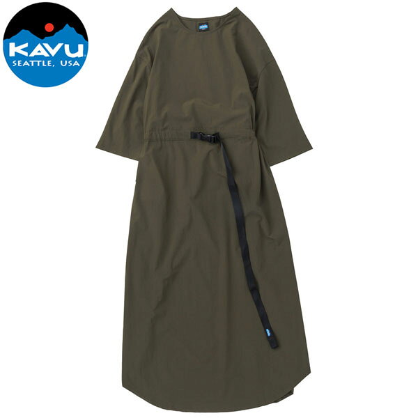 樂天商城 - カブー KAVU レディース ワンピース ウェービングテープドレス オリーブ KAV19822435048000