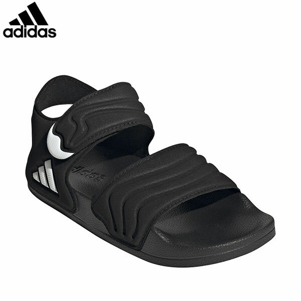 乐天商城 - アディダス adidas キッズ 子供 サンダル アディレッタ サンダル 2 キッズ コアブラック/コアブラック/フットウェアホワイト HQ0114 速乾性 軽量 ADSHQ0114