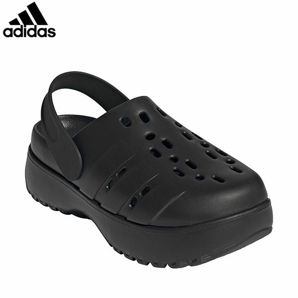 乐天商城 - アディダス adidas レディース サンダル 厚底 アディレッタ プラットフォーム クロッグ / Adilette Platform Clogs コアブラック/コアブラック/コアブラック JP9577 スリッポン ADSJP9577